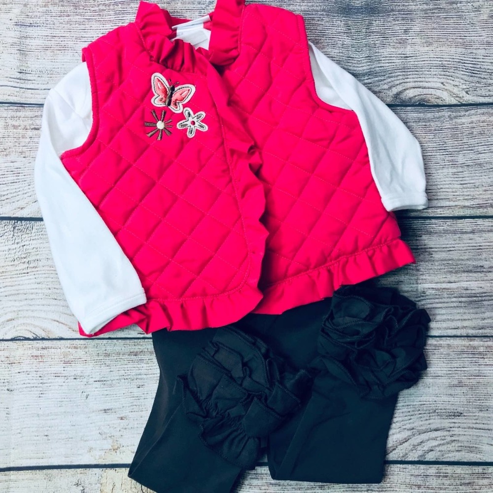 Baby Works Ruffle Legging&Vest 3pc 6-12m